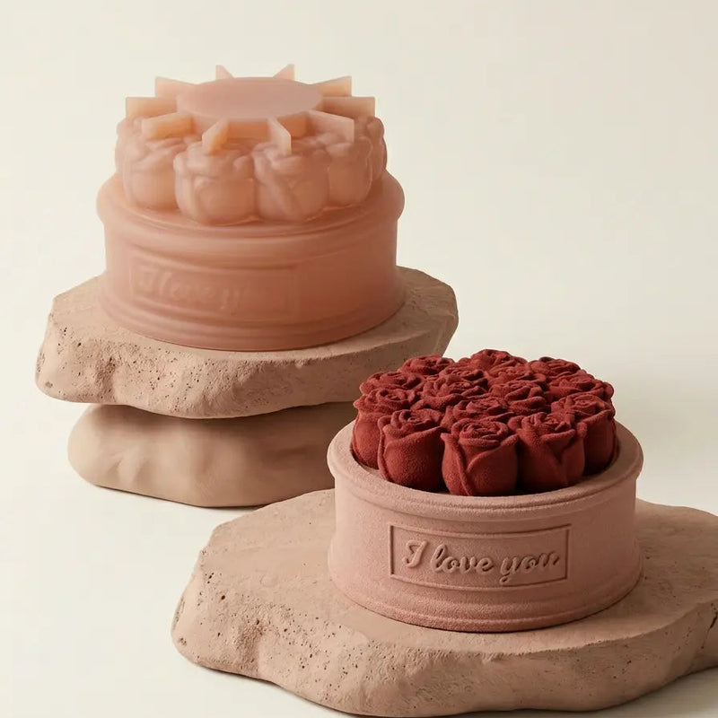 “I Love You” Rose Heartfelt 3D Silicone Mold - Romantic Mousse Cake Designer Mold