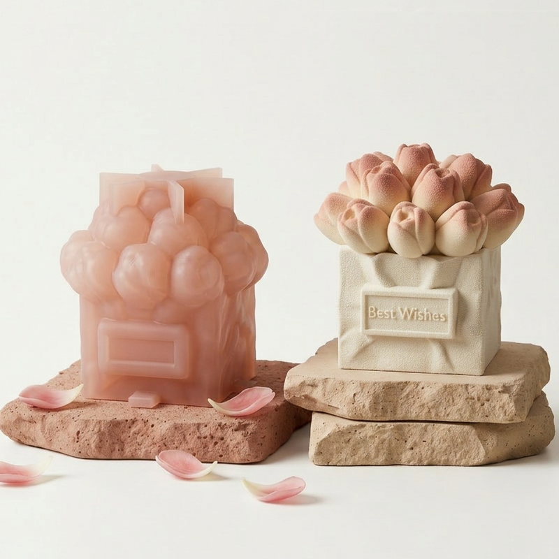 "Best Wishes" Tulip Bouquet 3D Silicone Mousse Cake Mold