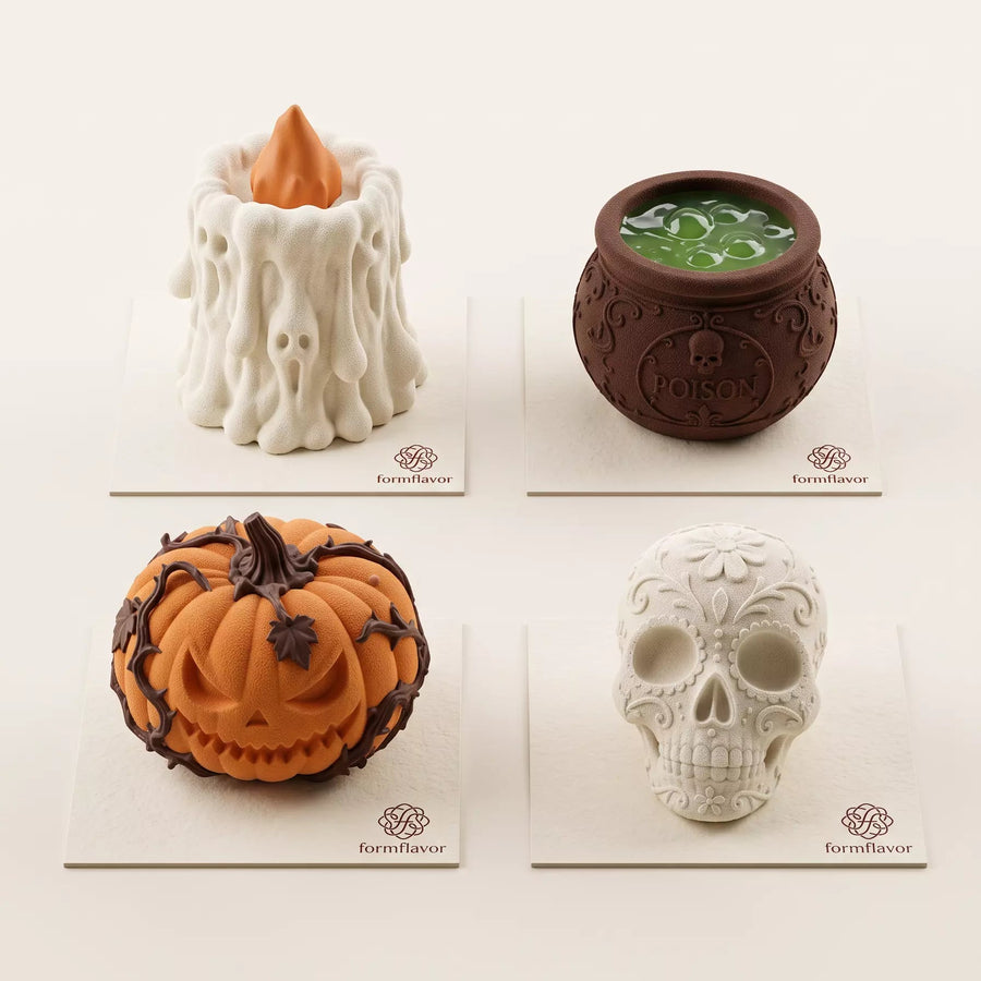 “Midnight Curiosities” Halloween Dessert 3D Silicone Mousse Cake Mold Set