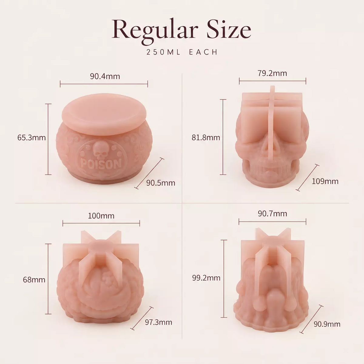 Regular Size / 4 x Cutters Included Free
