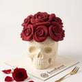 Rose skull mousse cake made with the Eternal Bloom 3D silicone mold
