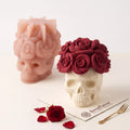 Eternal Bloom silicone mold displayed with the finished rose skull mousse cake