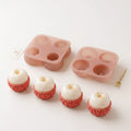 Sweet Lychee mousse cake displayed with the matching silicone mold for professional dessert creation